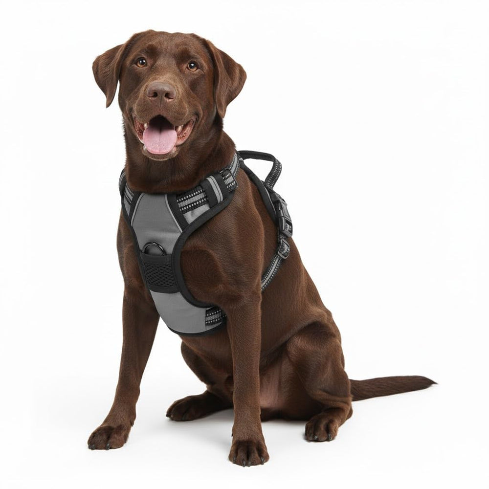 Gavpepy no-pull harness front strap offers secure control during daily walks.