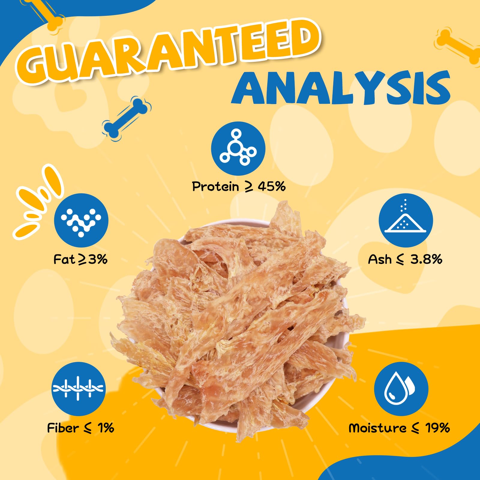 GazeUpon ingredients label highlights real chicken and no fillers.