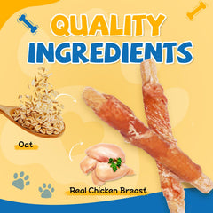 Gazeupon dog treats chicken-wrap biscuit close-up highlighting lean protein flavor