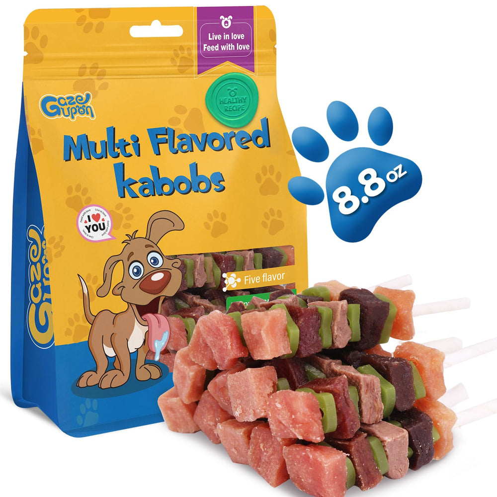 Gazeupon dog treats multi-flavored kabobs—colorful skewers offer versatile feeding and taste variety