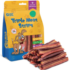 Gazeupon soft dog jerky triple-flavored chicken-duck-beef blocks for large dogs, a tasty training reward.
