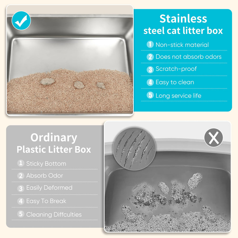 GazingMe stainless steel non-stick finish simplifies cleaning and odor control.