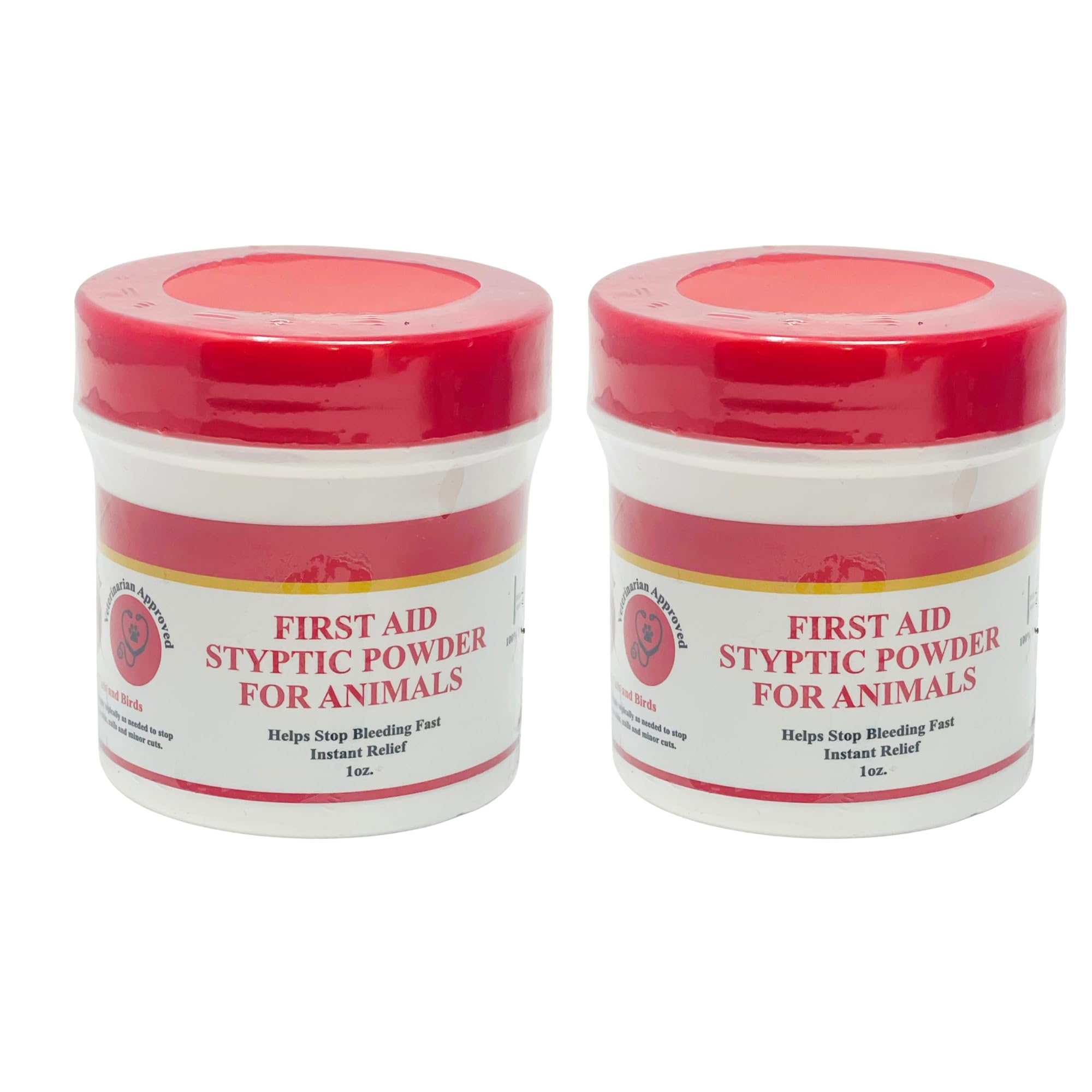 GBS styptic powder jar close-up for quick clotting during grooming.