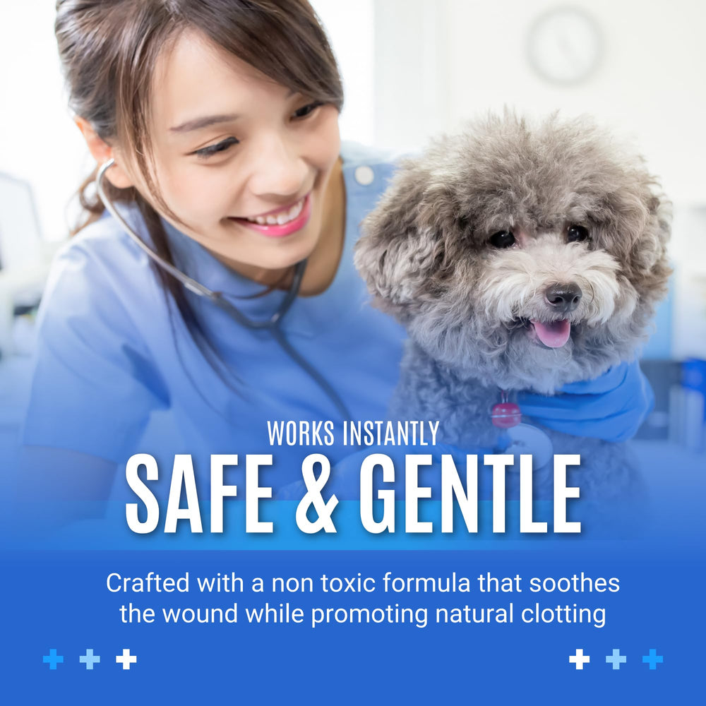 G.B.S Styptic Powder travel-ready-case demonstrates emergency readiness at home or vet visits.