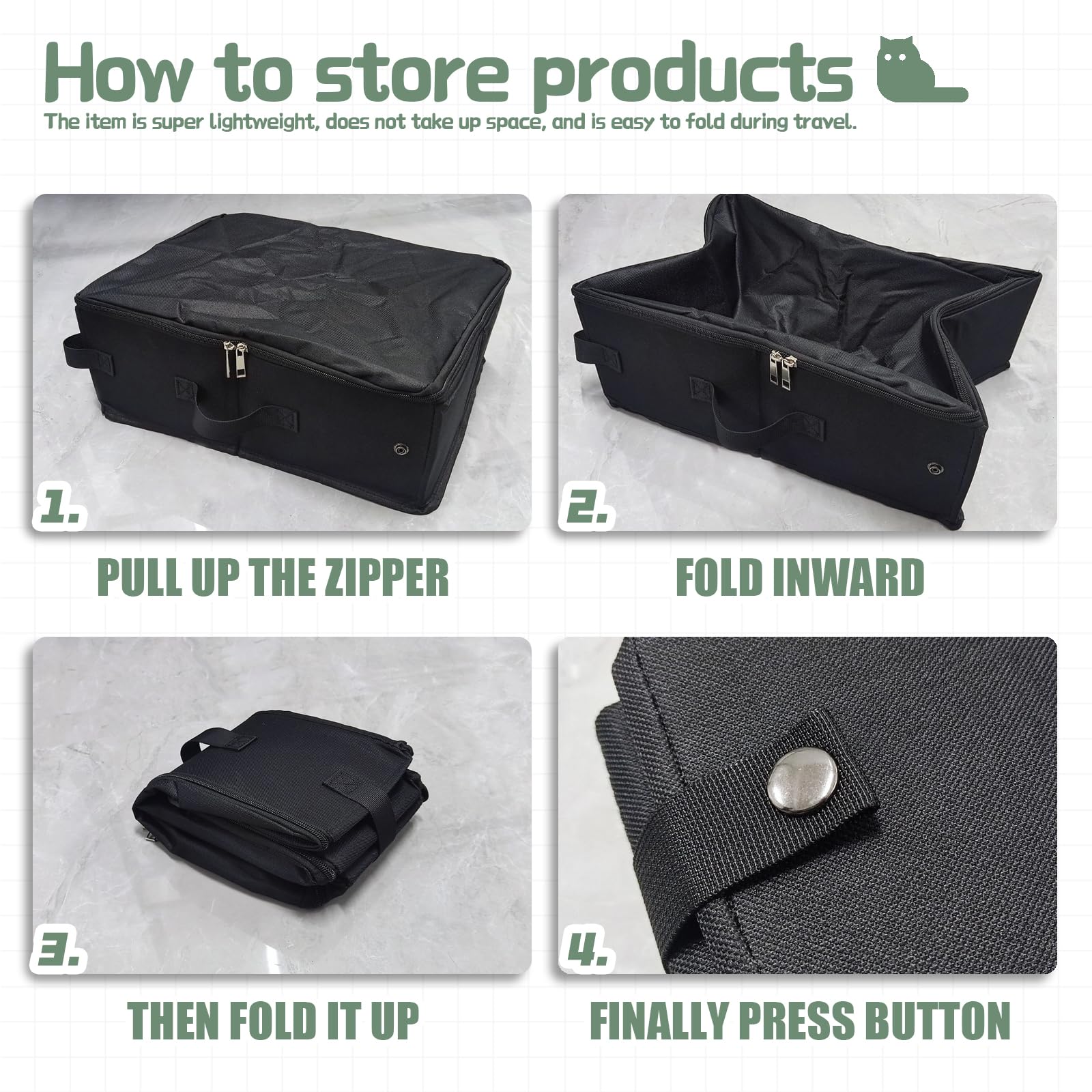 GCVOPTON leak-proof lid with zipper helps control odors.