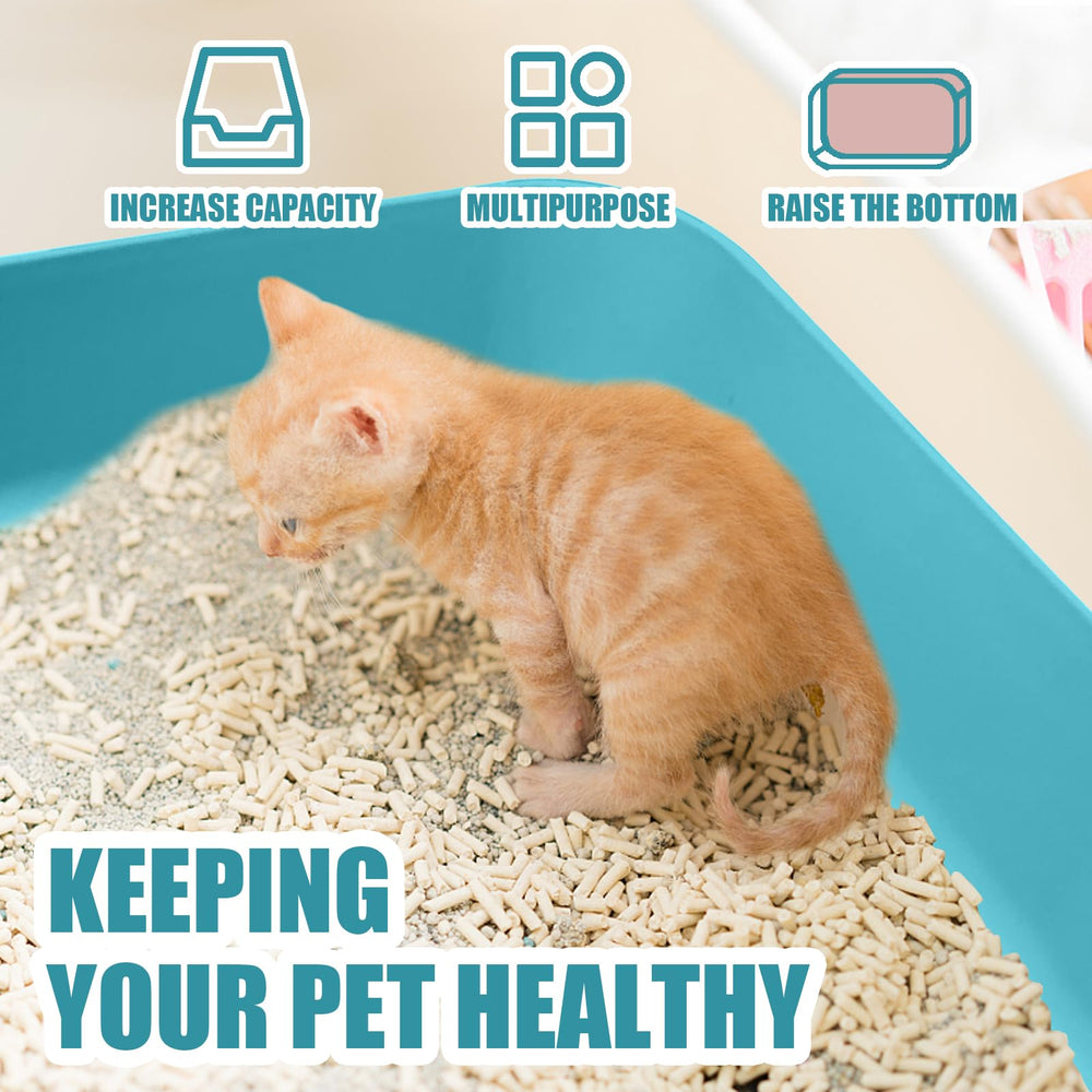 GCVOPTON small litter box blue indoor-outdoor use for versatile pet care.