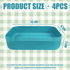 GCVOPTON small litter box blue side view with smooth edges for pet safety.