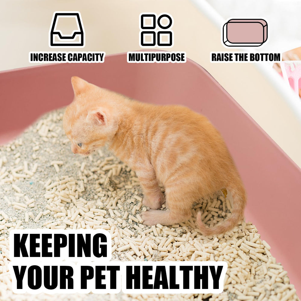 GCVOPTON small litter box stackable design saves storage space.