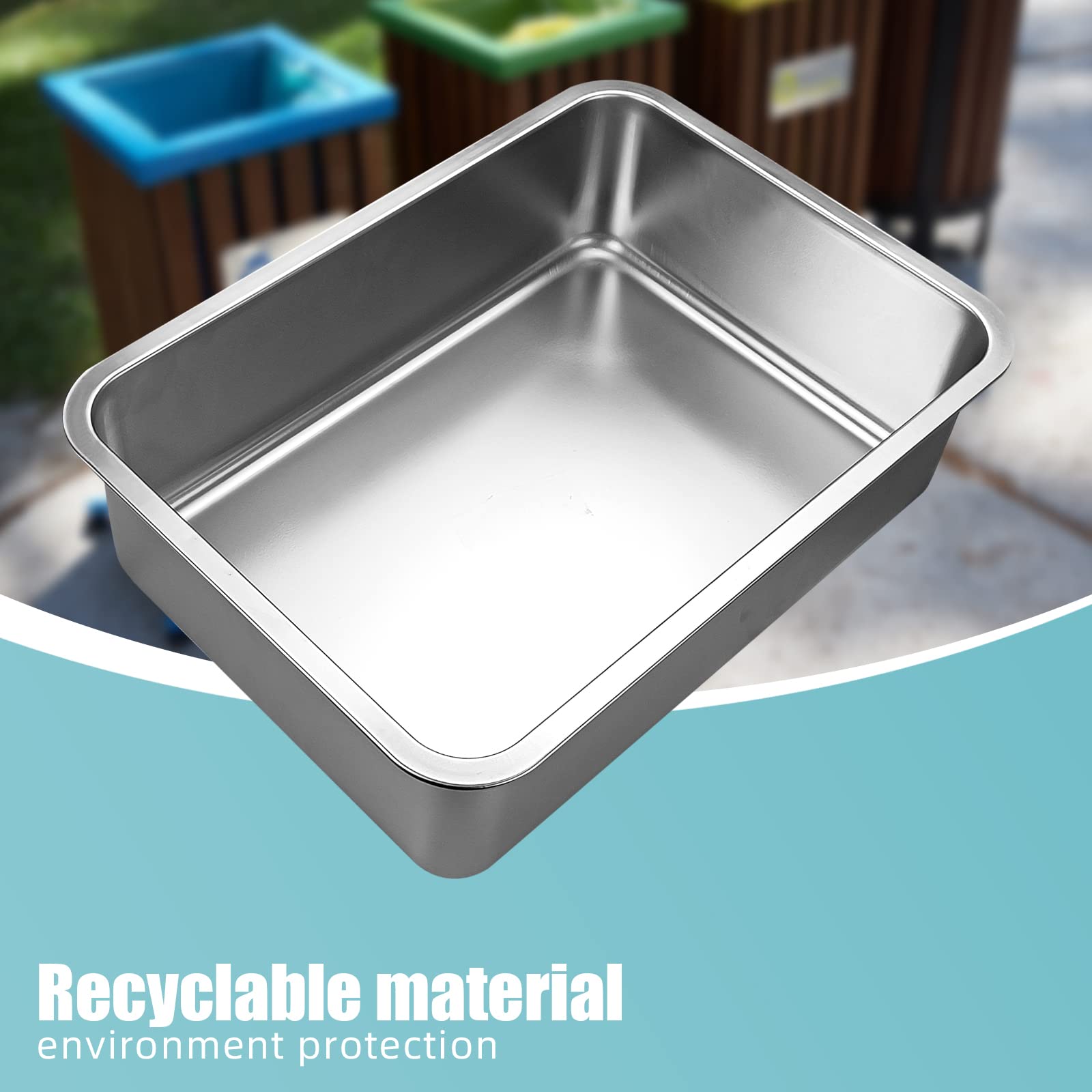 GCVOPTON stainless steel cats litter box easy cleaning routine and hygienic use