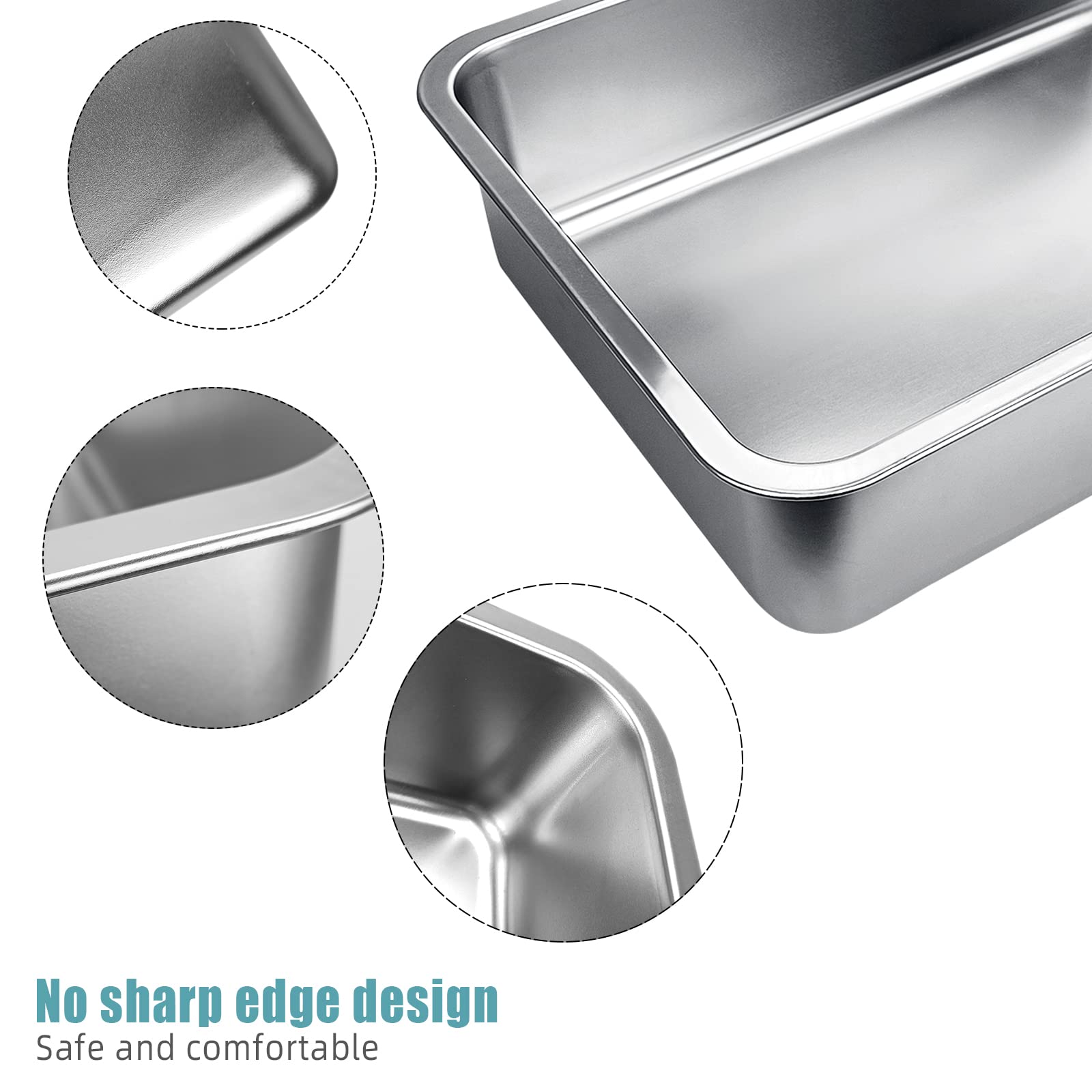 GCVOPTON stainless steel cats litter box size 30x40x10cm fits small animals