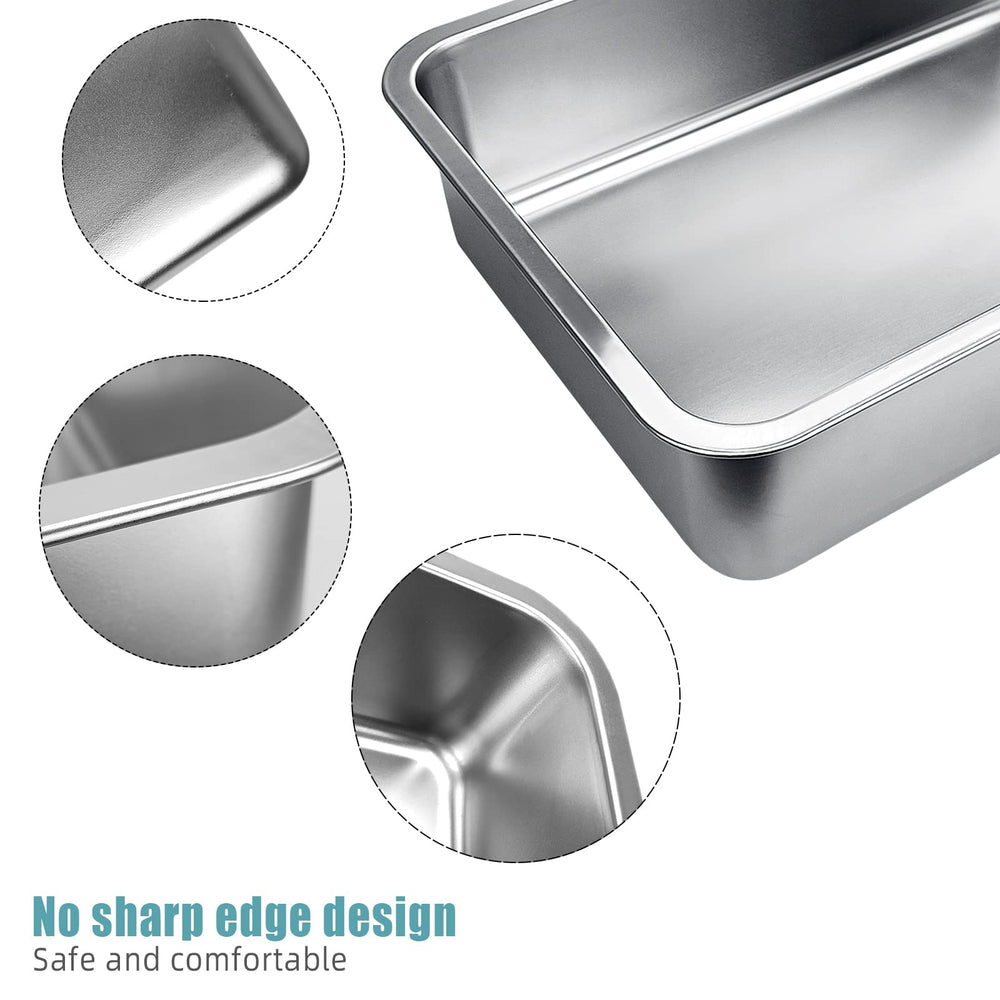 GCVOPTON stainless steel cats litter box size 30x40x10cm fits small animals