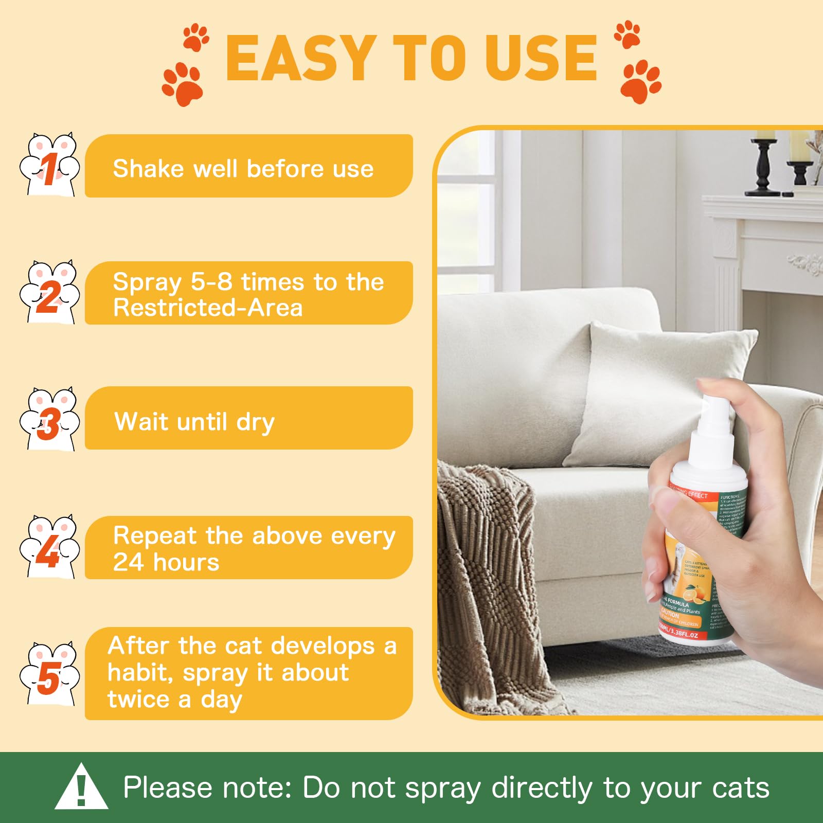GDBadais Cat Repellent Spray outdoors deters stray cats effectively.