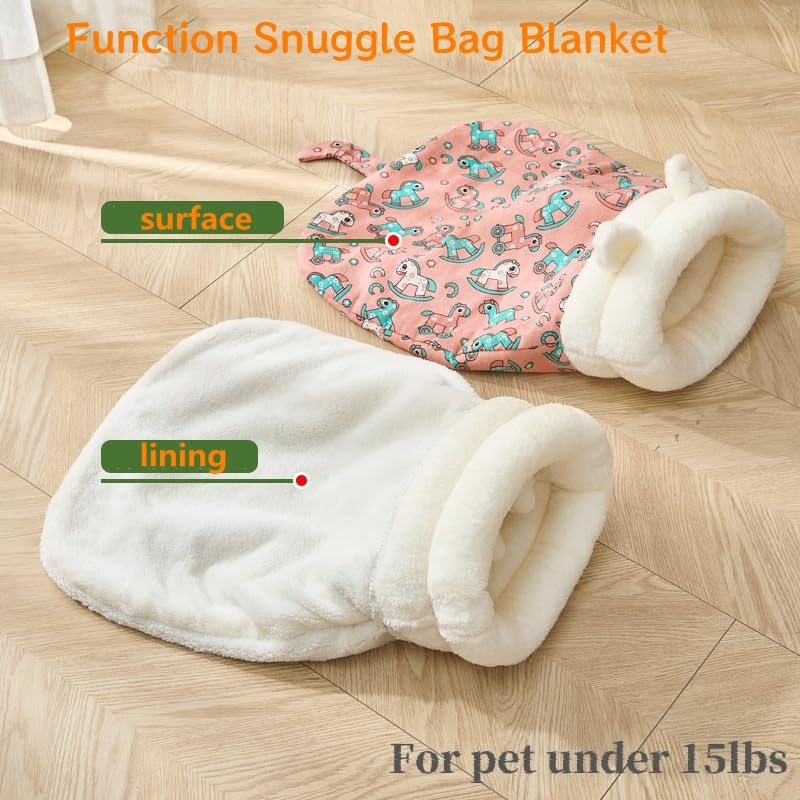 GDCARSL sleeping bag cat closeup fabrics shows soft materials for comfort