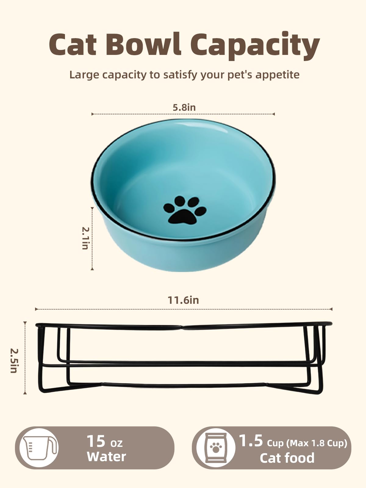 GDCZ dual-bowl design keeps food and water separated for meals.