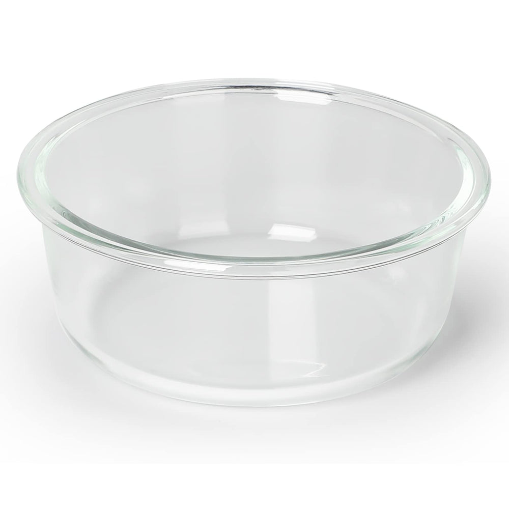 GDCZ Glass Cat Bowls 20oz front view for stylish pet meals and easy cleaning.