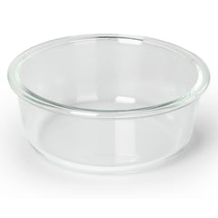 GDCZ Glass Cat Bowls 20oz front view for stylish pet meals and easy cleaning.