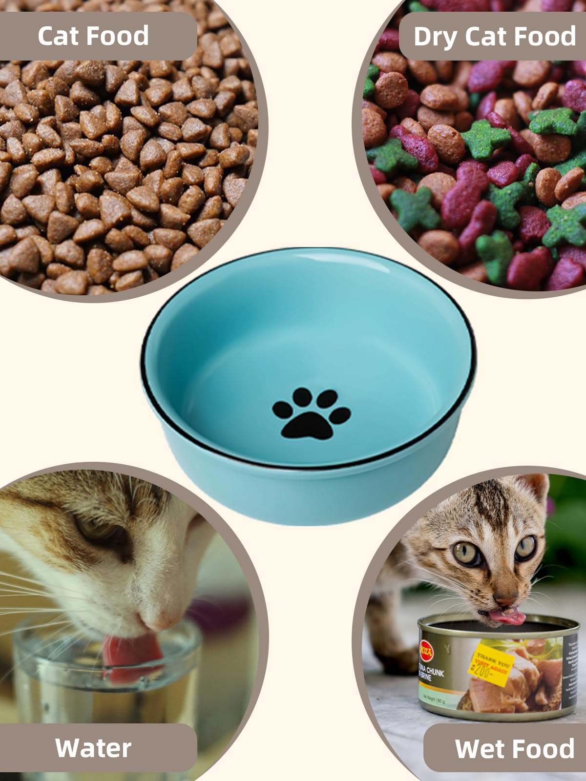 GDCZ pawprint logo detail on bowls adds cute branding.