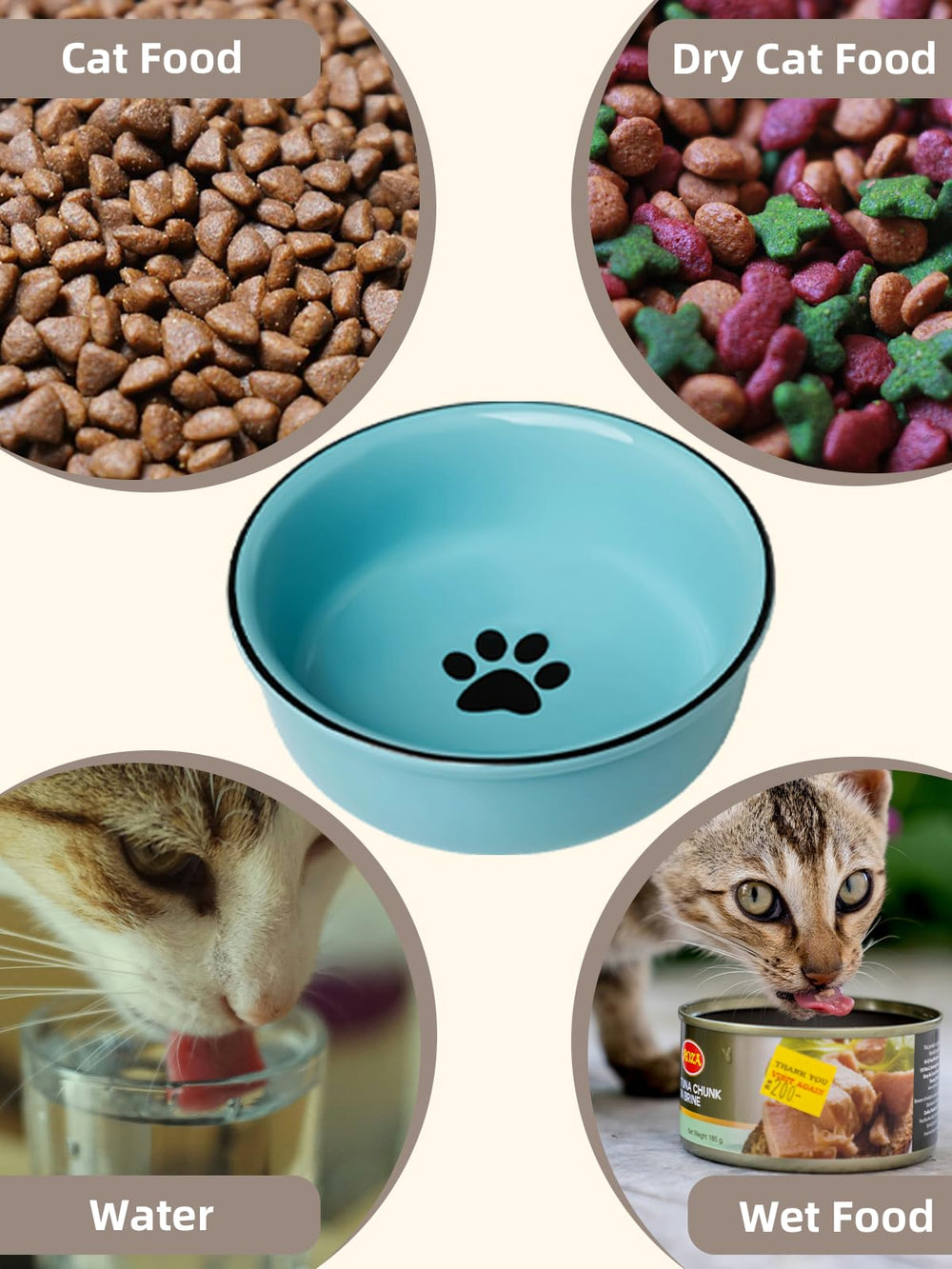 GDCZ pawprint logo detail on bowls adds cute branding.