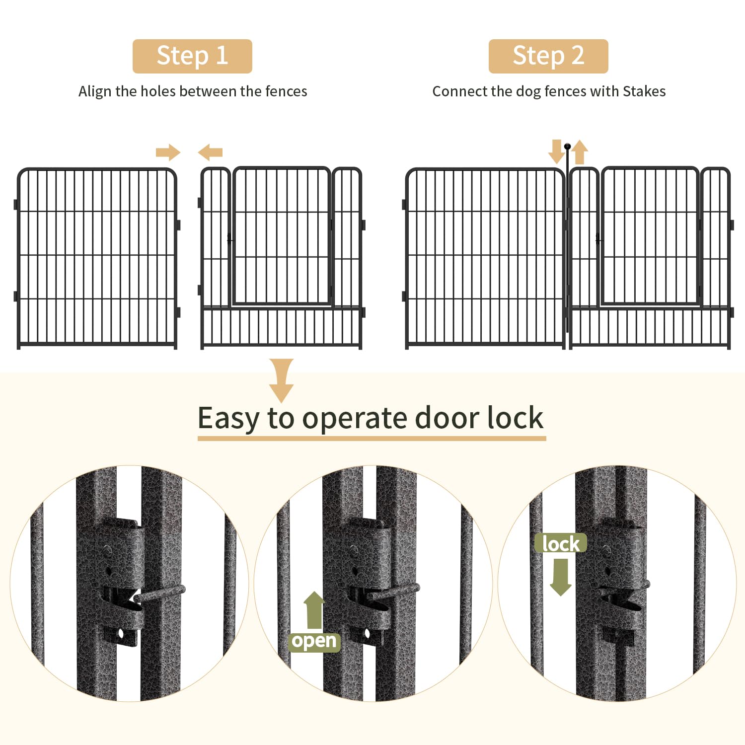 GDKASRNY dog playpen 16-panel layout enables flexible enclosure shapes.