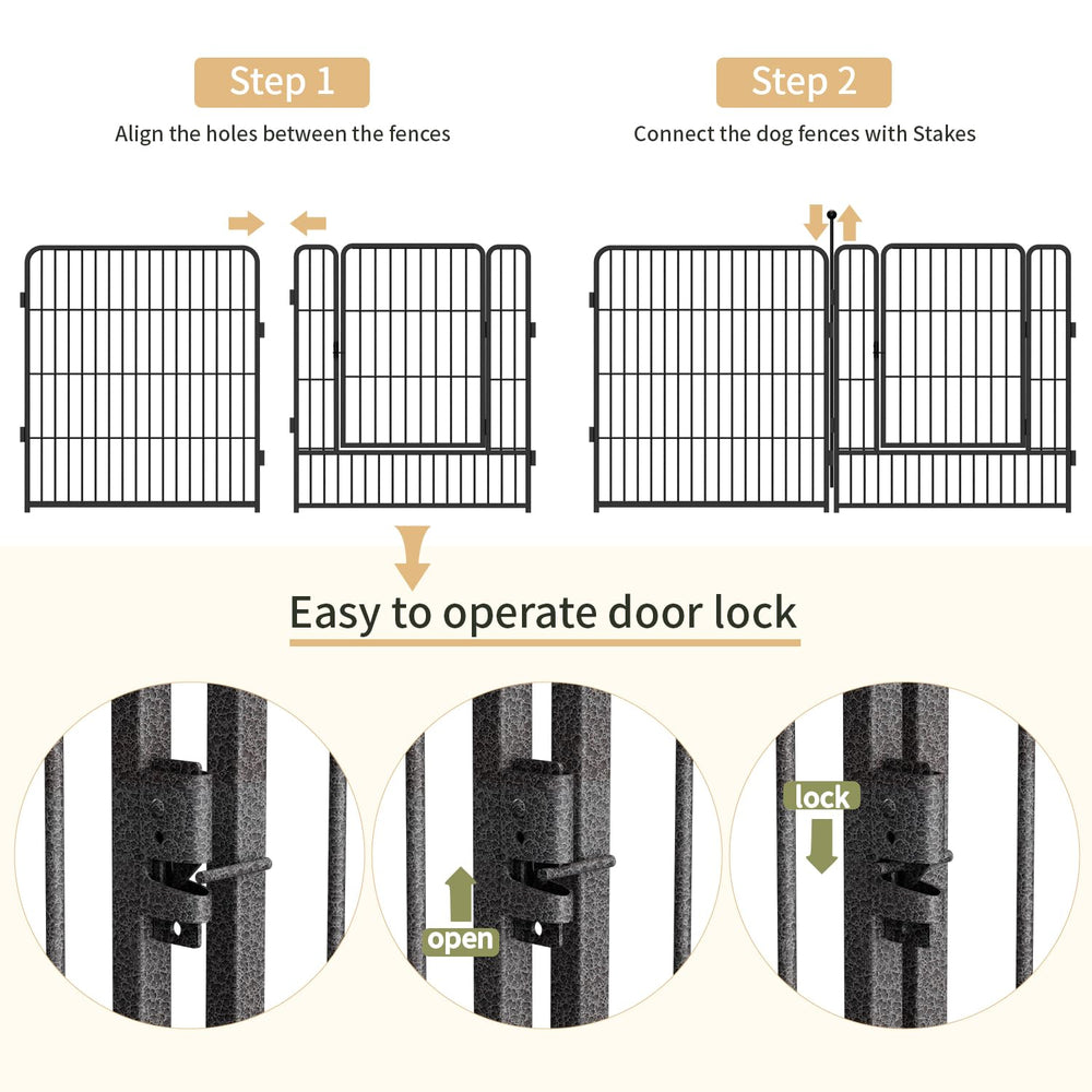 GDKASRNY dog playpen 16-panel layout enables flexible enclosure shapes.