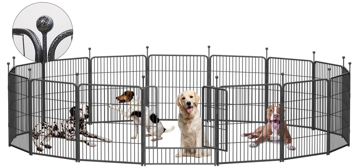 GDKASRNY dog playpen assembly shows sturdy folding design for quick setup.