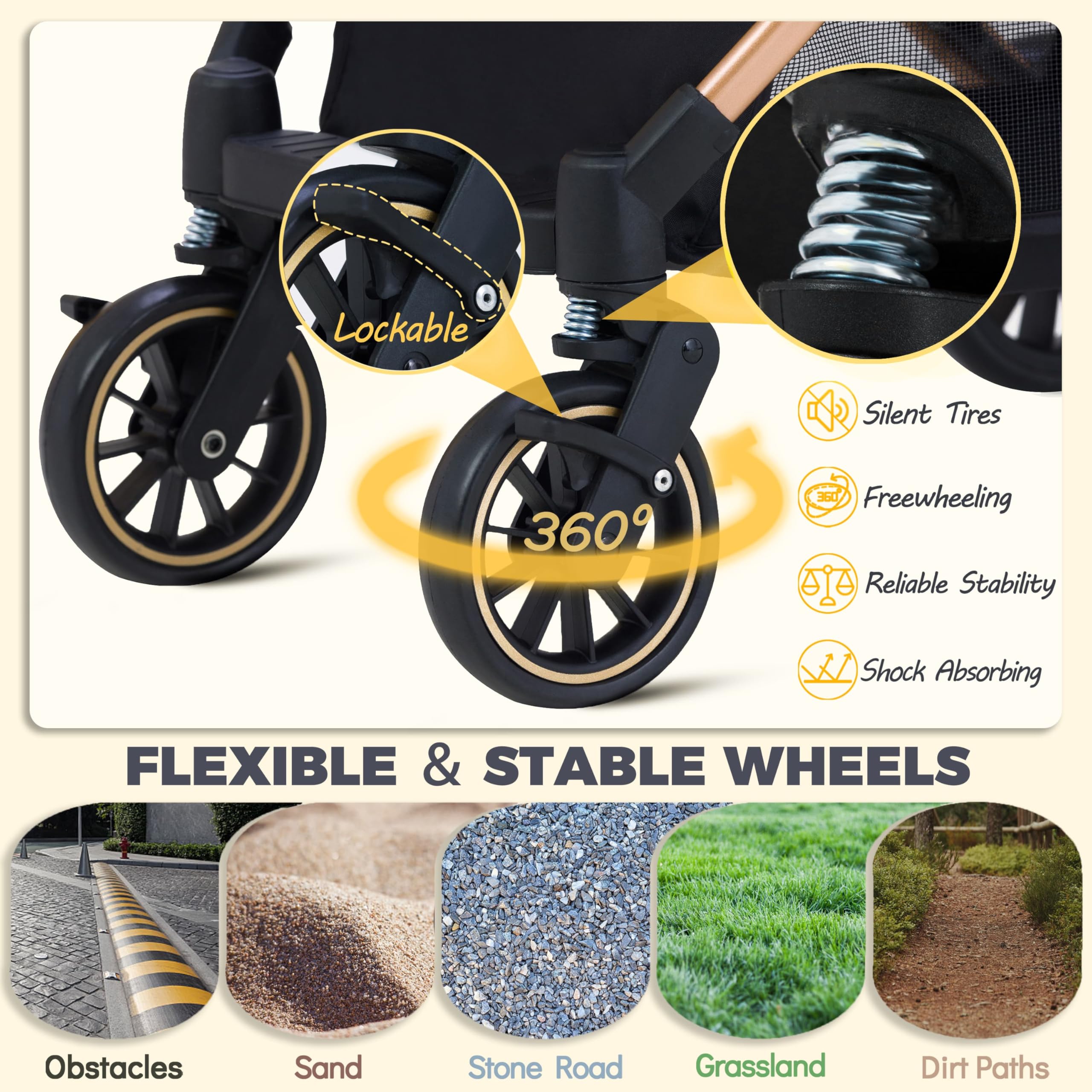 GdnWings pet stroller scratch-resistant mesh boosts ventilation and visibility