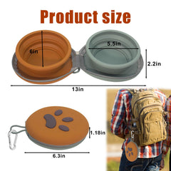 Gdsun collapsible dog bowl non-slip-base keeps bowls secure on seats and trails