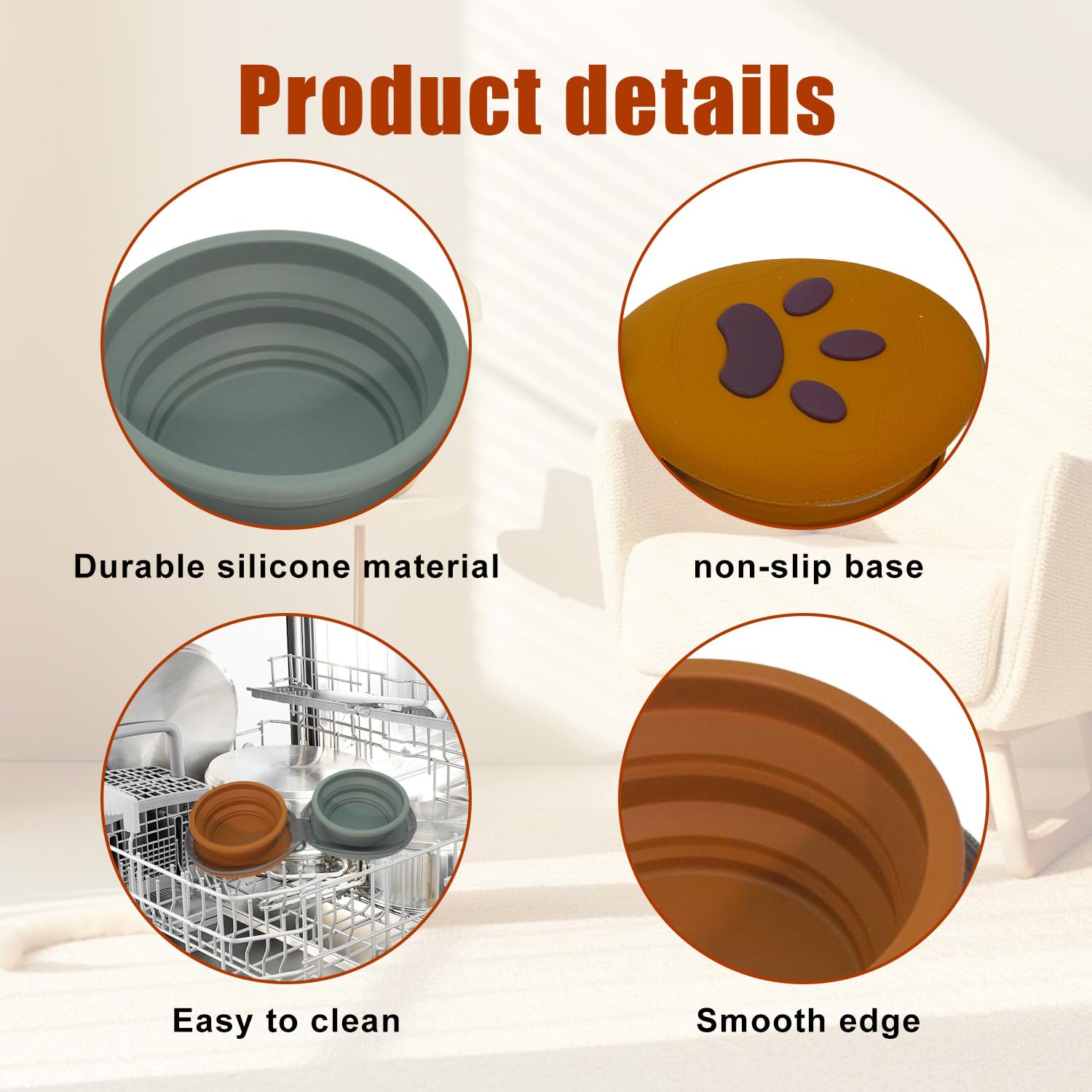 Gdsun collapsible dog bowl travel clip highlights lightweight portability for camping