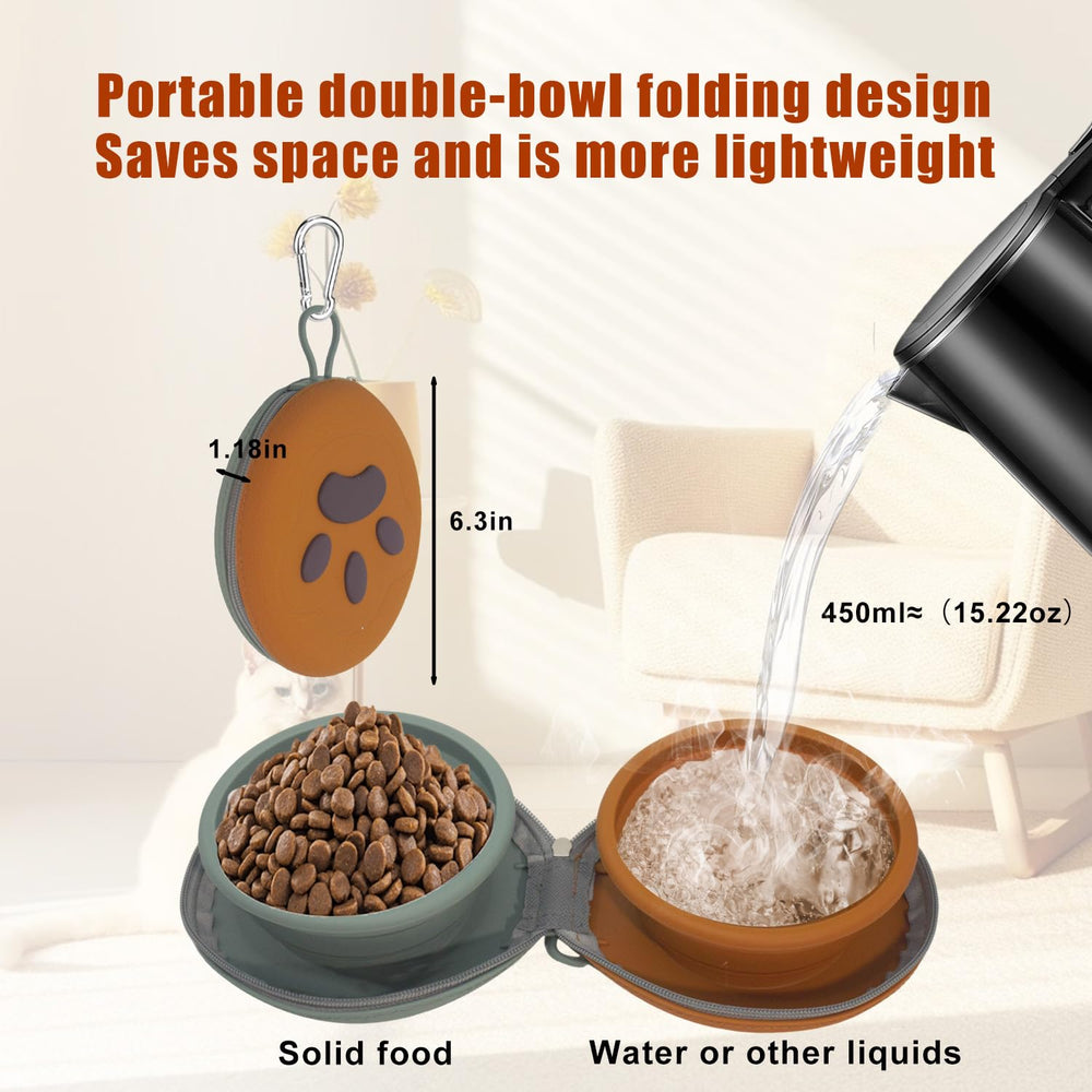 Gdsun collapsible dual-compartments open for on-the-go meals