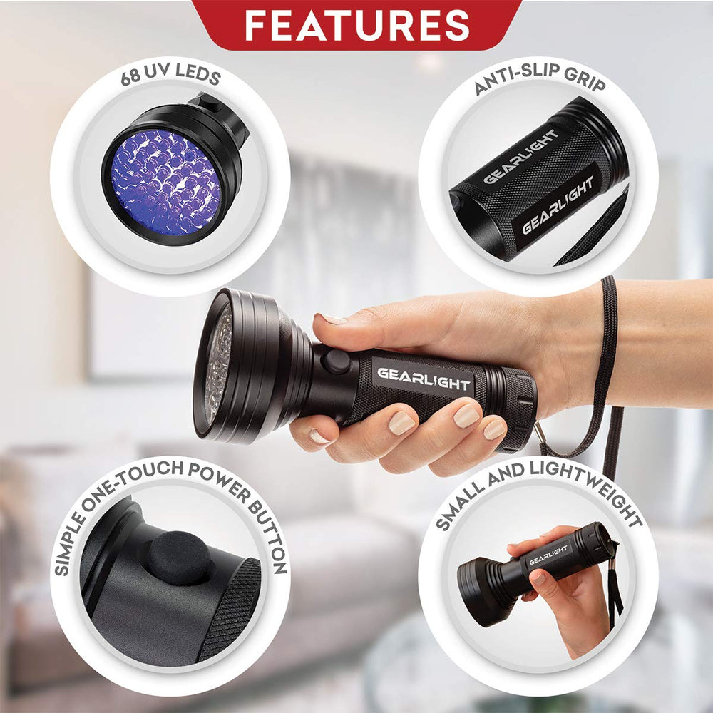 GearLight XR68 outdoor-scorpion-detection glows to spot scorpions and pests.