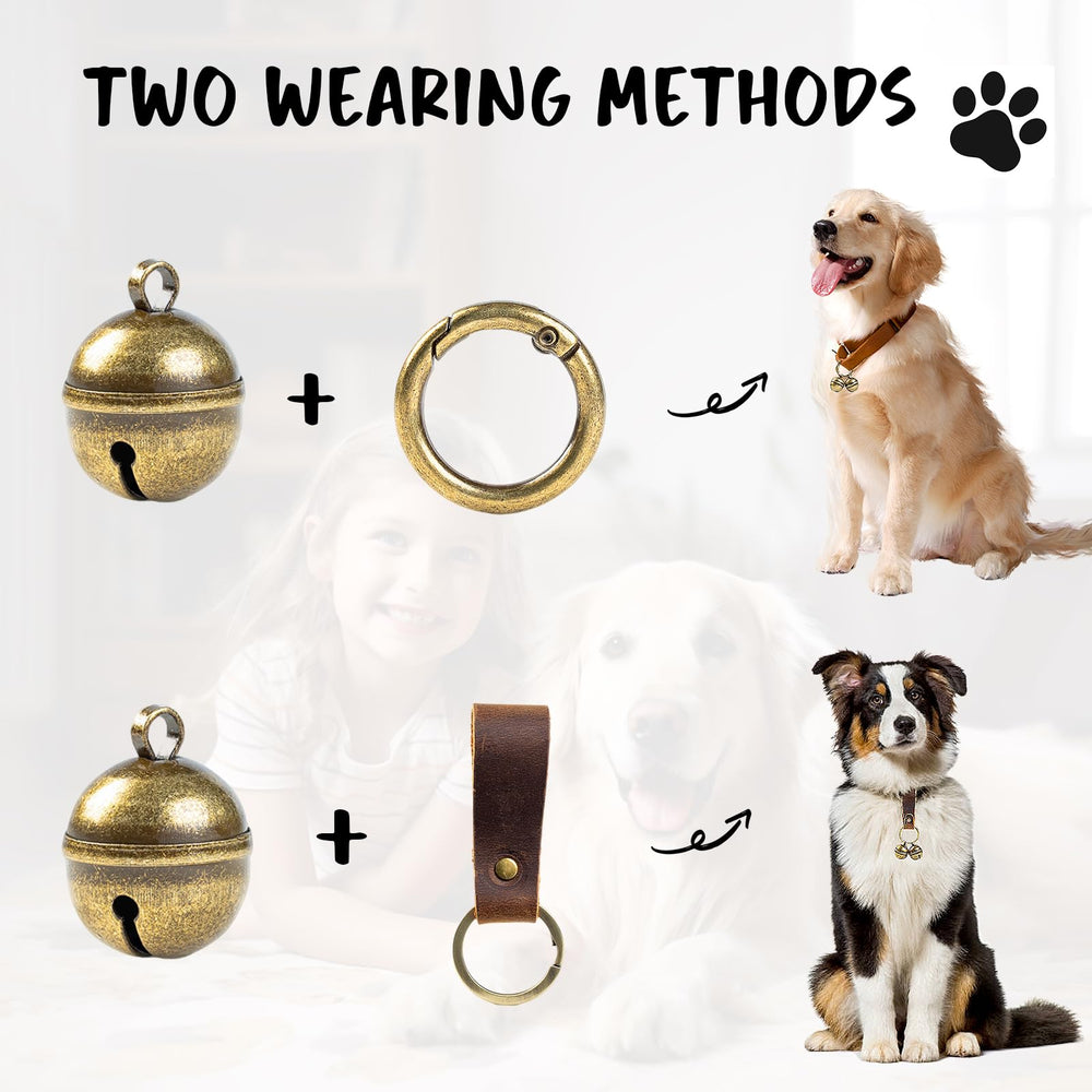 Geehouz dog collar bells D-ring attachment shows easy collar setup.