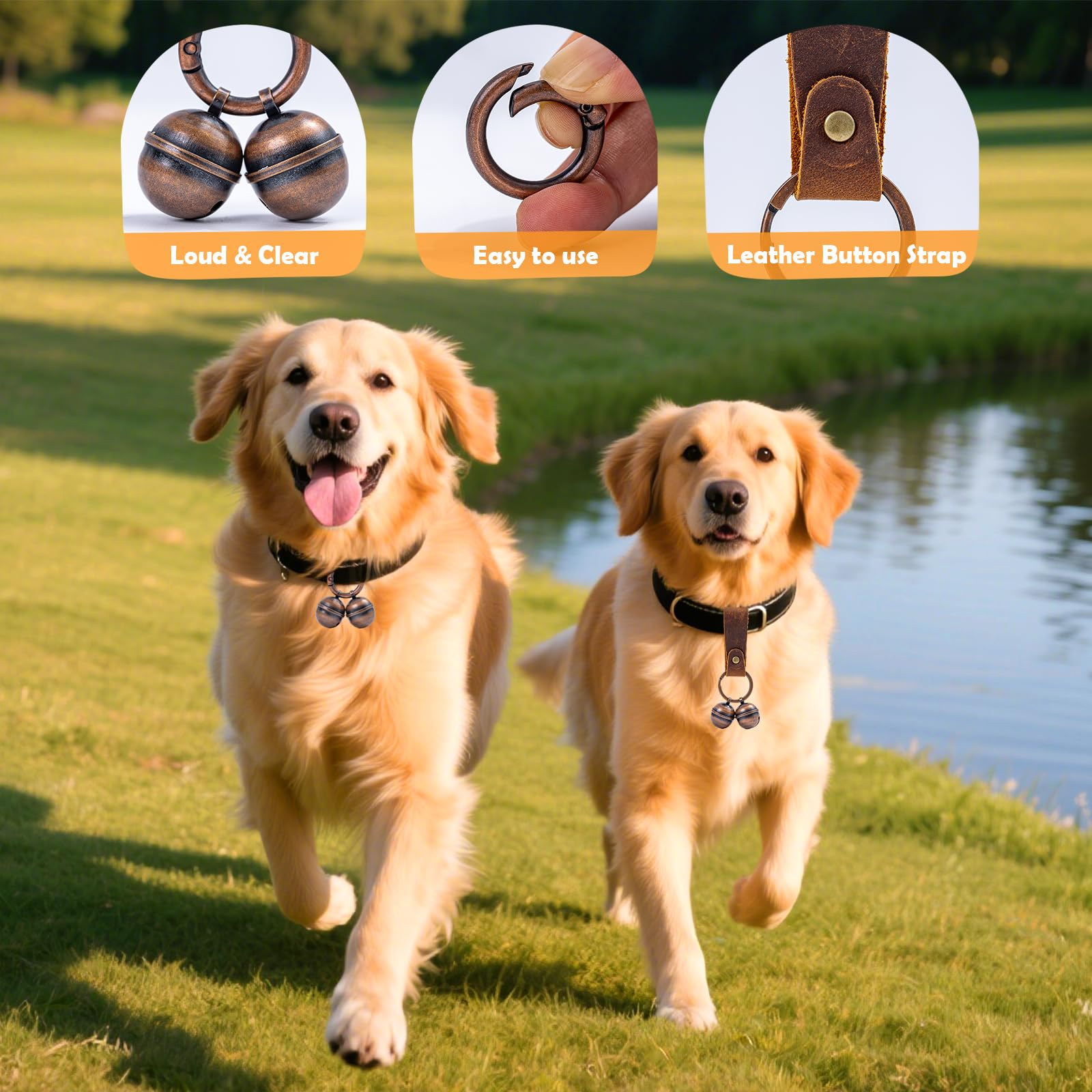 Geehouz leather straps and rings for secure, adjustable collar setup.