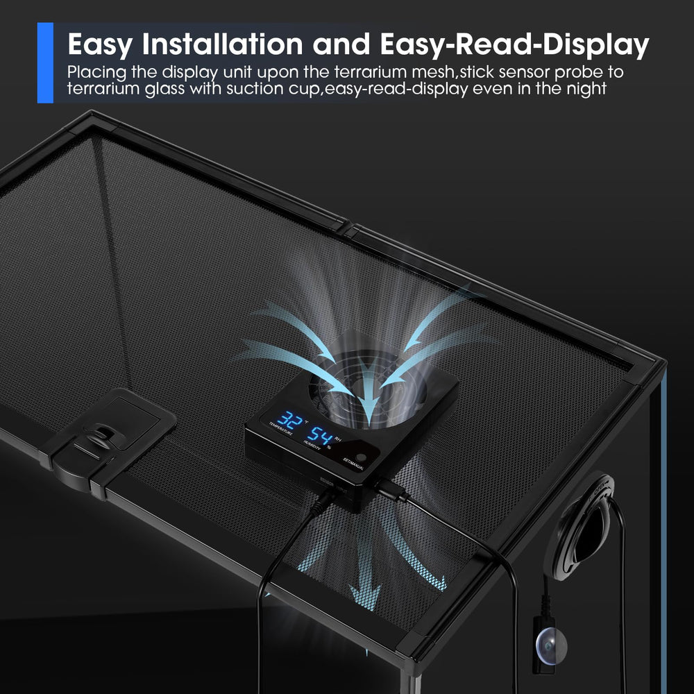 GeeKoit LED blue display provides real-time conditions from outside the enclosure.