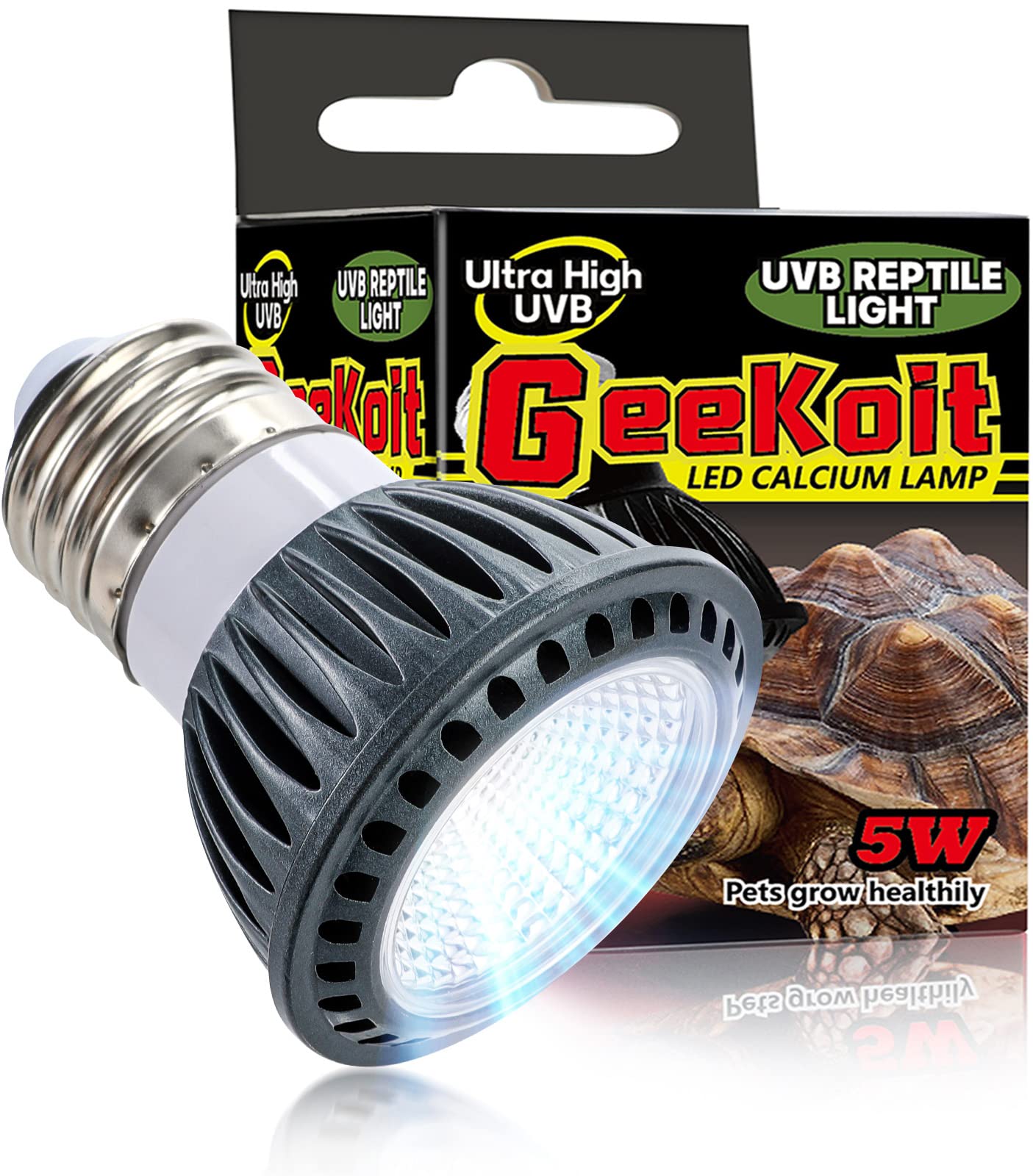 GeeKoit premium UVB desert light 5W promoting active reptile basking