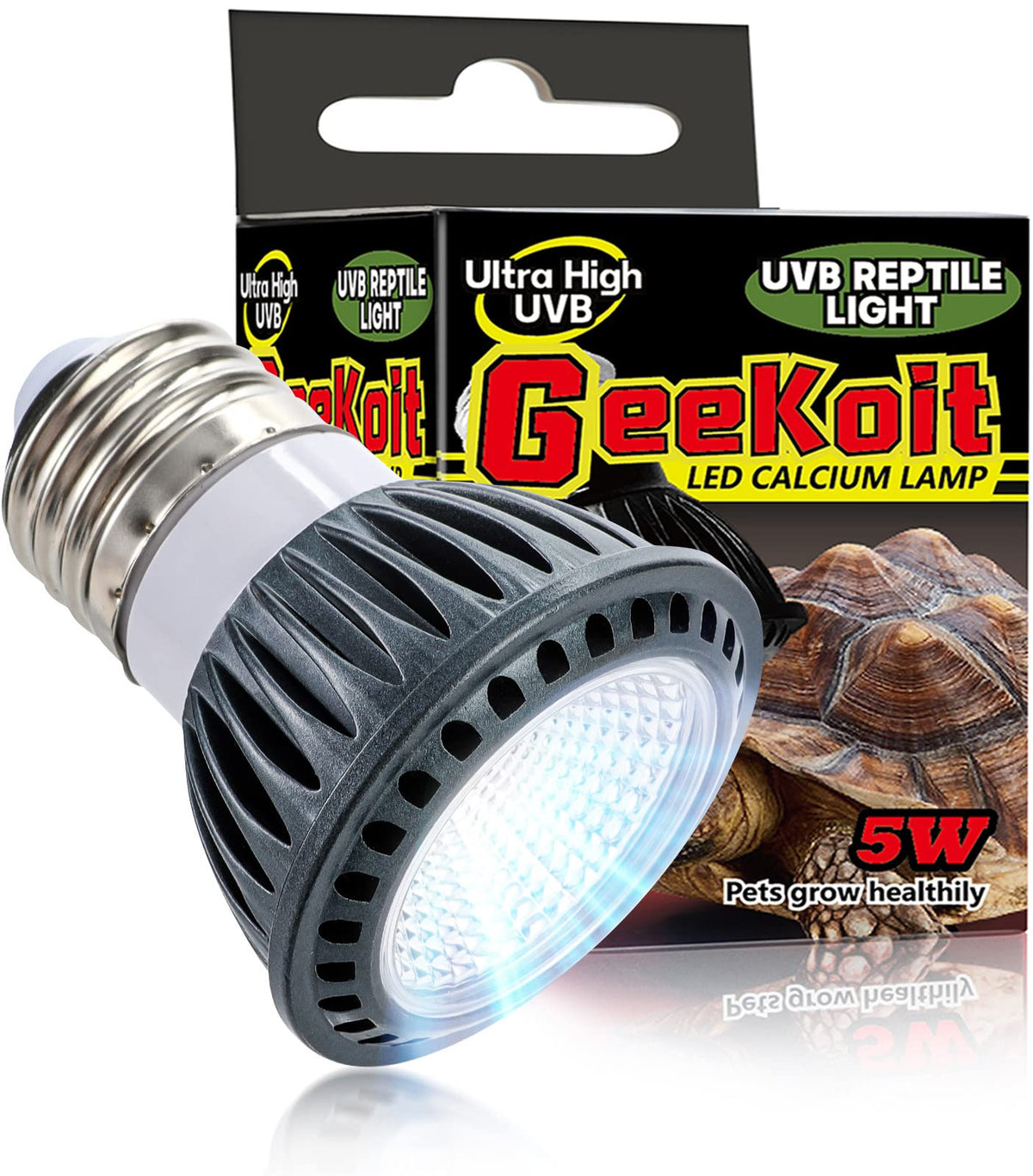 GeeKoit premium UVB desert light 5W promoting active reptile basking