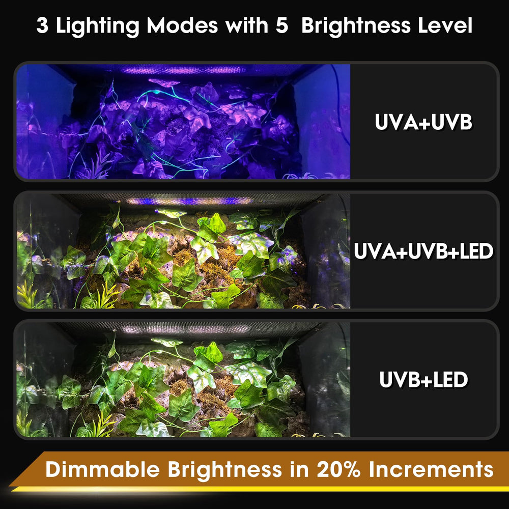 GeeKoit UVB UVA spectrum diodes provide efficient reptile lighting