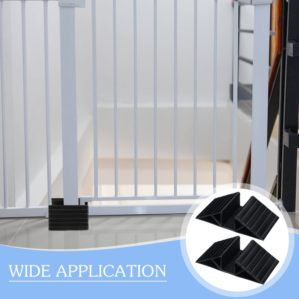 Geelin pet gate support feet in home use for versatile door framing.