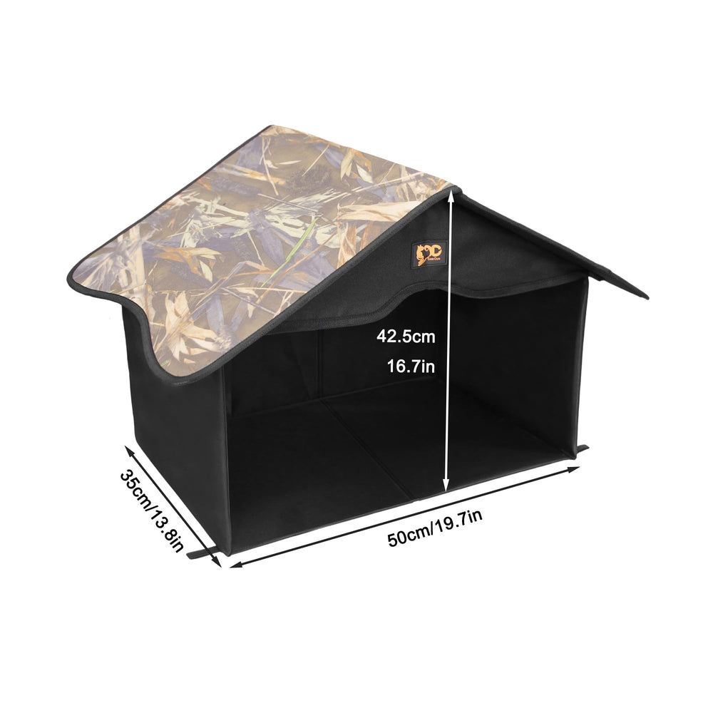 GeerDuo Camouflage-design blends into yards while sheltering cats outdoors.