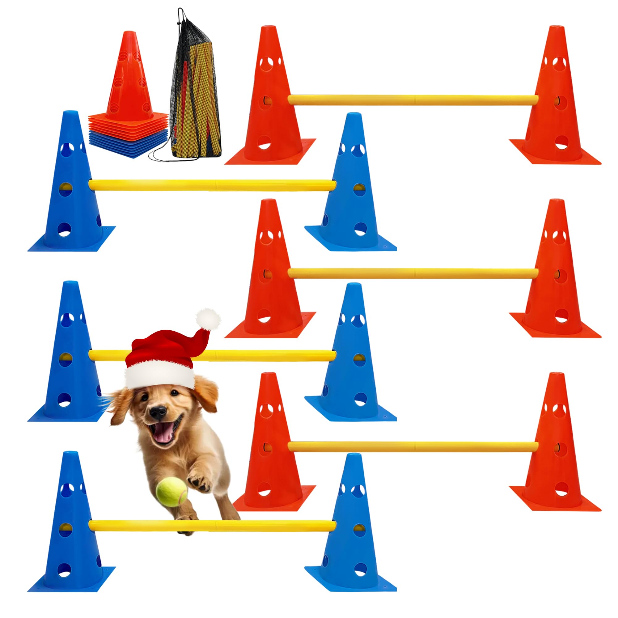 GeerDuo dog agility hurdle cones set for versatile indoor outdoor training