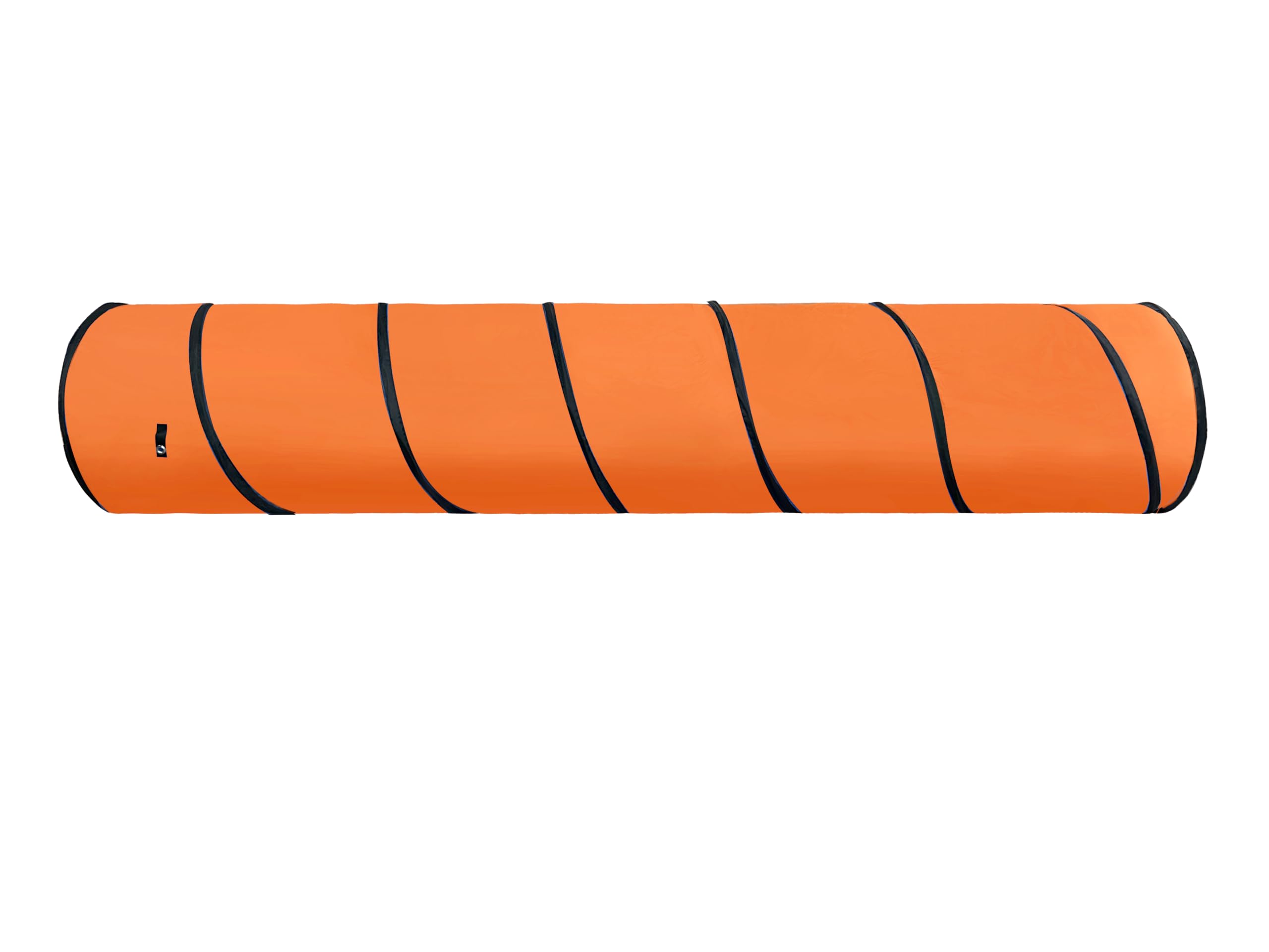 GeerDuo dog agility tunnel orange with carry bag and zipper opening.