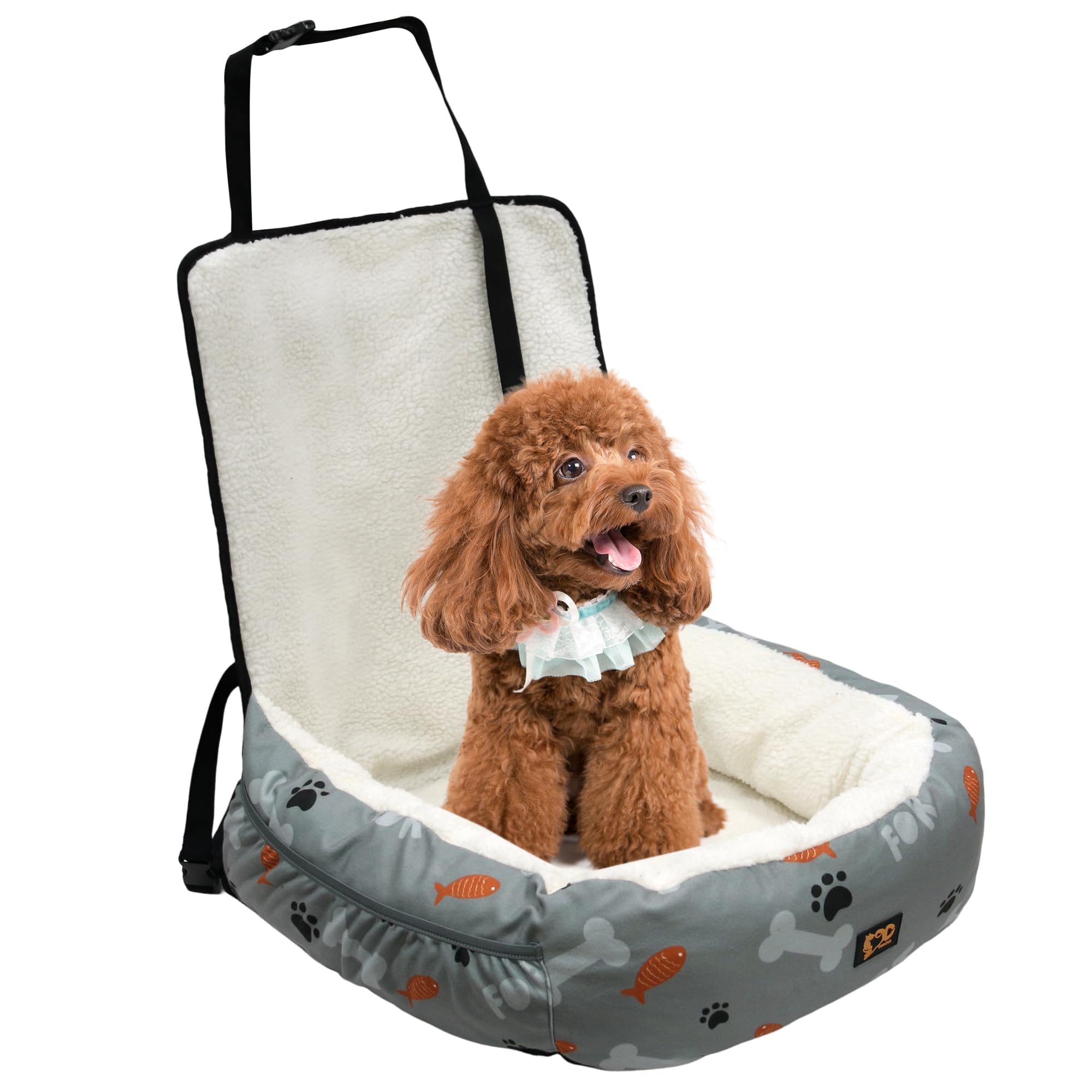 GeerDuo dog car seat bone color complements interiors.