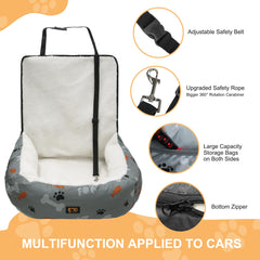 GeerDuo dog car seat soft lambswool for cozy rides.