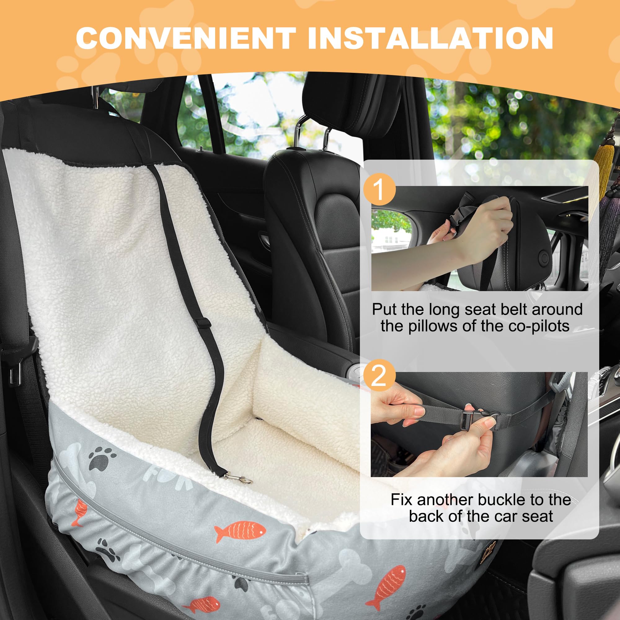 GeerDuo dog car seat washable cover for quick cleanup.
