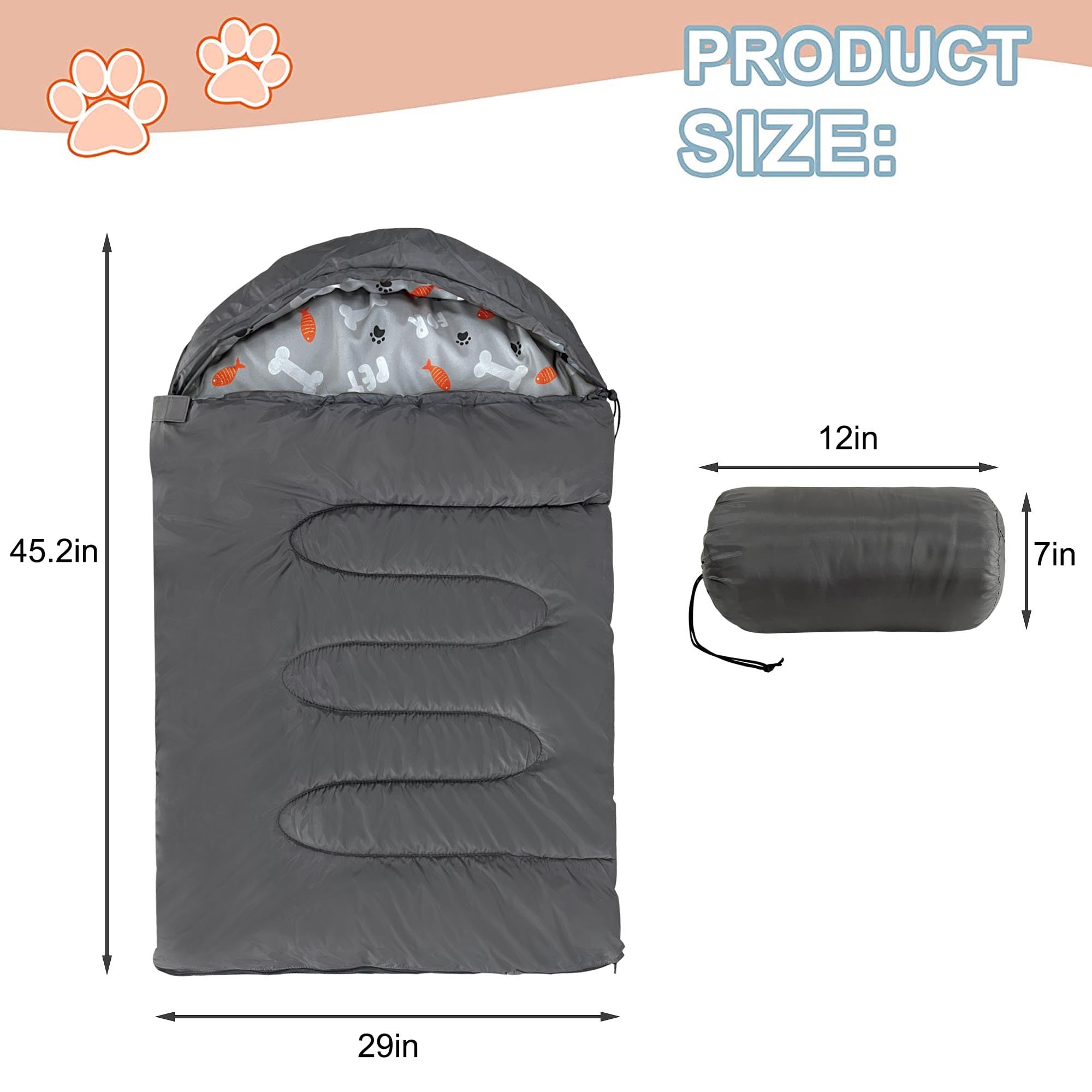 GeerDuo dog sleeping bag compact pack image demonstrates easy storage during travel.