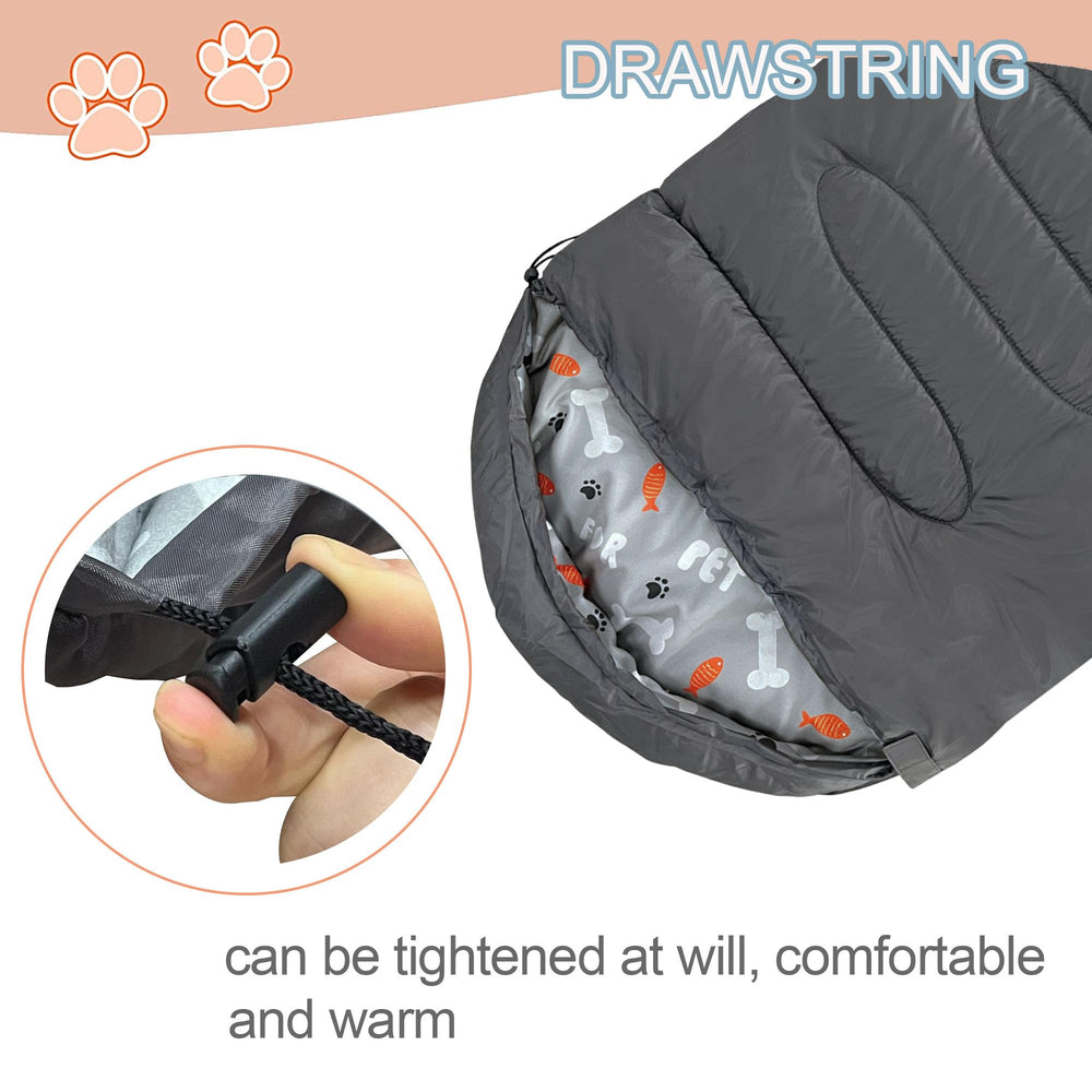 GeerDuo dog sleeping bag soft fleece interior for cozy warmth on cold nights.