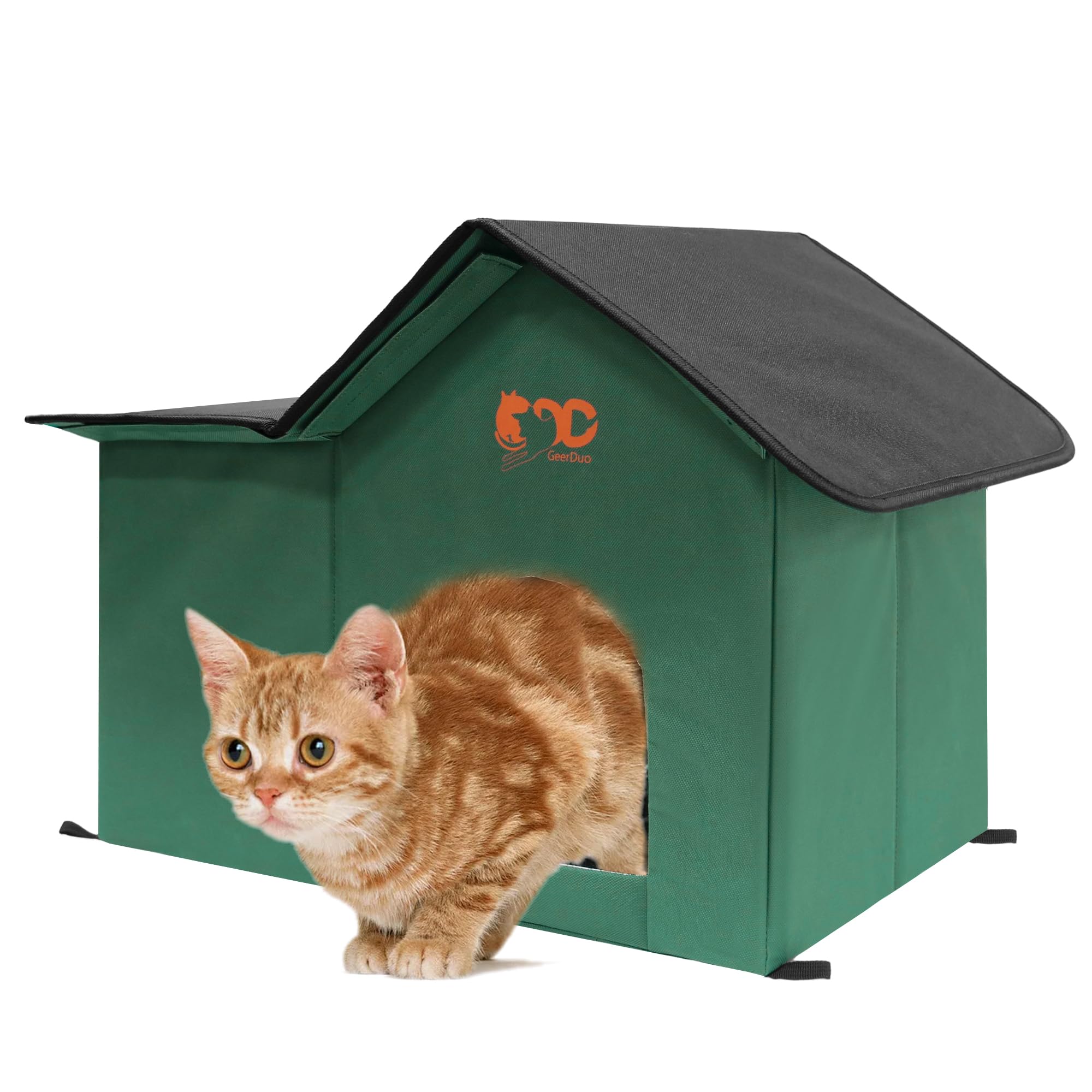 GeerDuo outdoor cat house suitable for indoor and outdoor use.