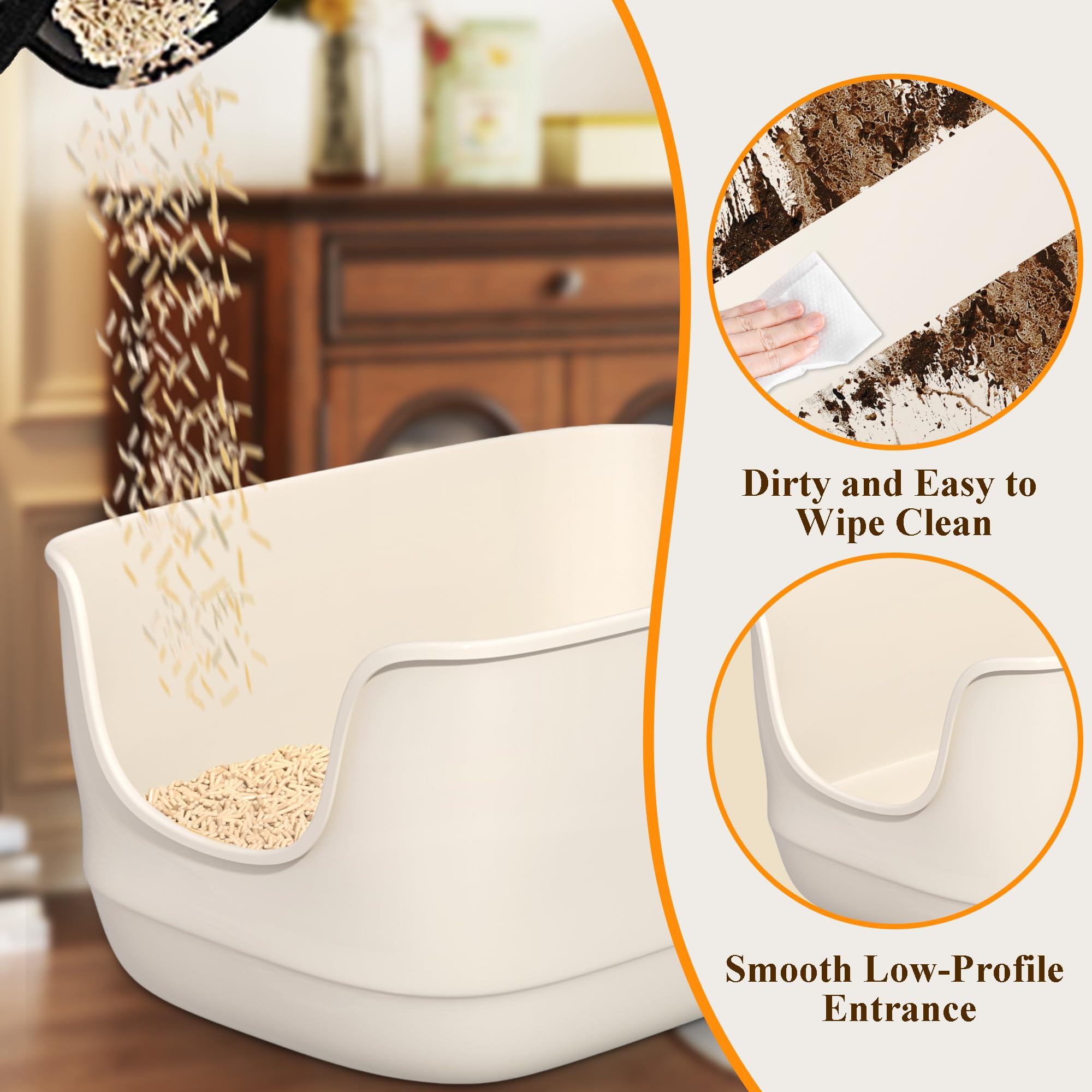 Gefryco BPA-free PP resin litter box is durable and safe for daily use.