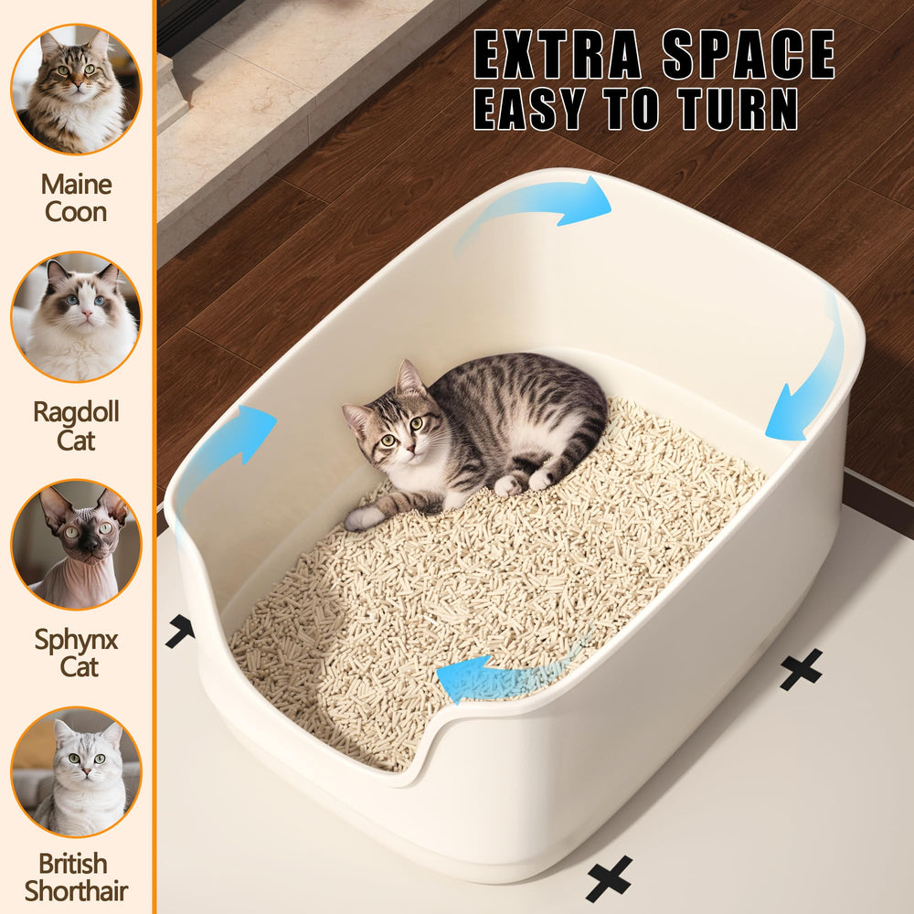 Gefryco extra-large size litter box suits multiple cats comfortably.