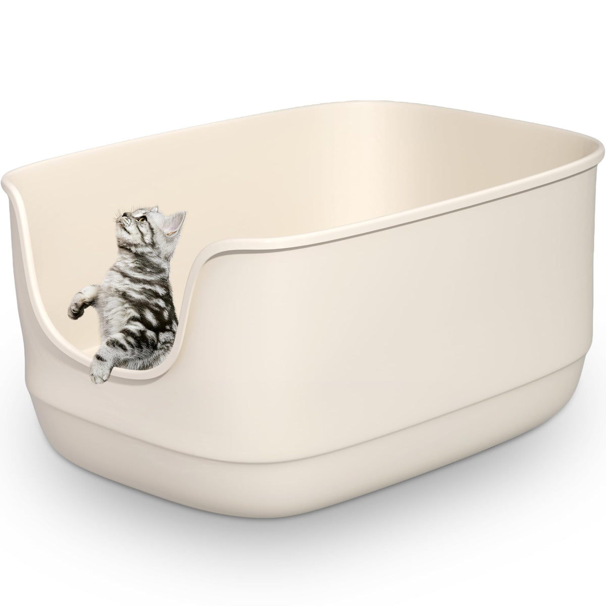 Gefryco large cat litter box open top for easy viewing and cleaning.