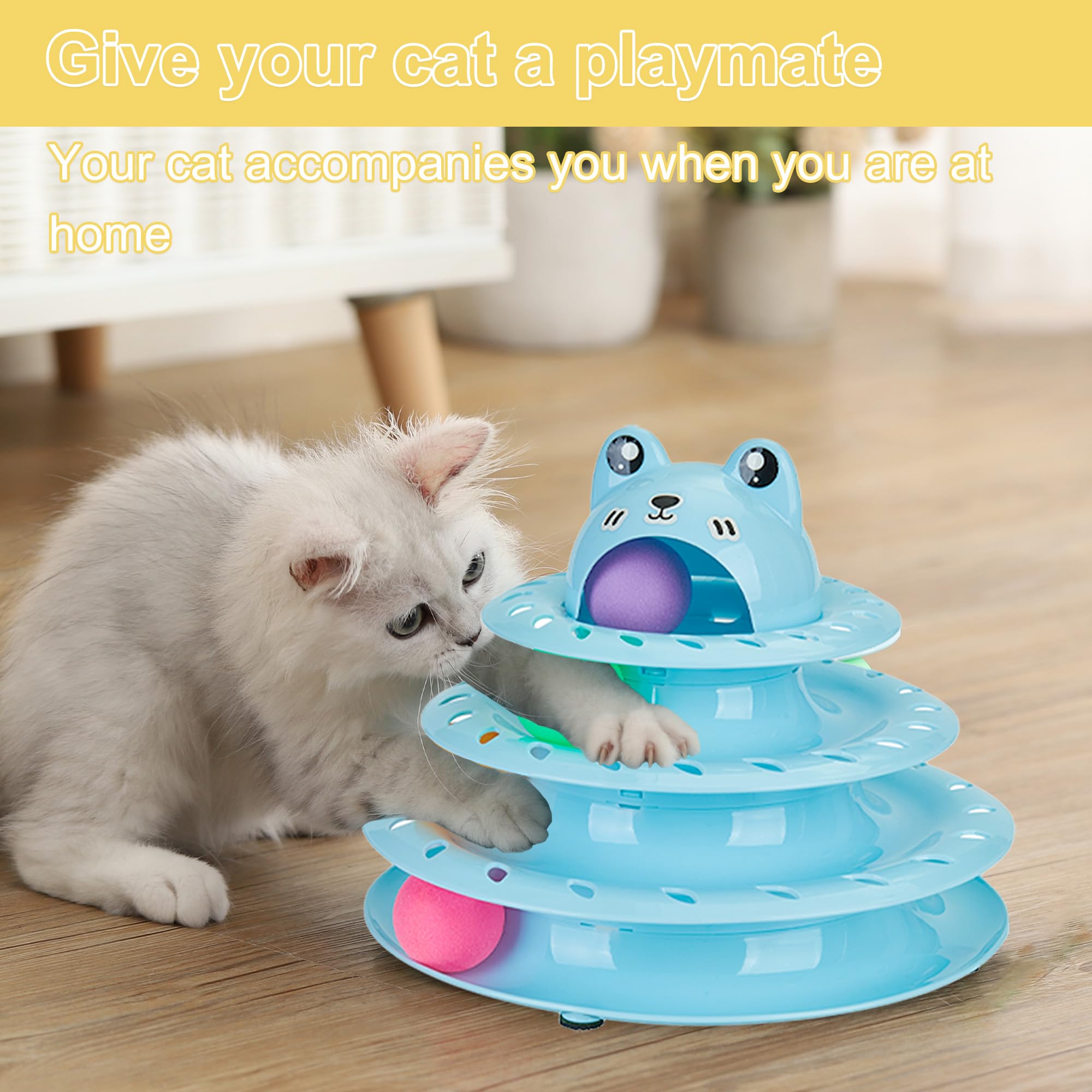 Gefryco wide non-slip base keeps the tower stable during solo or multi-cat play.